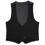Black Double Breasted Wool Vest