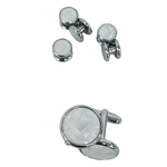 Pearl and Silver Studs and Cufflinks