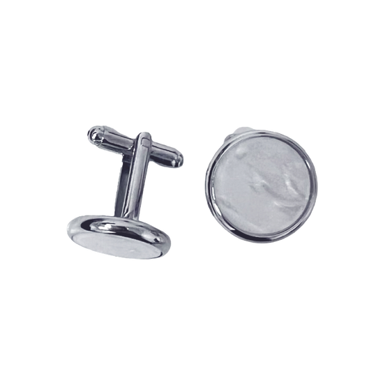 Pearl and Silver Cufflinks