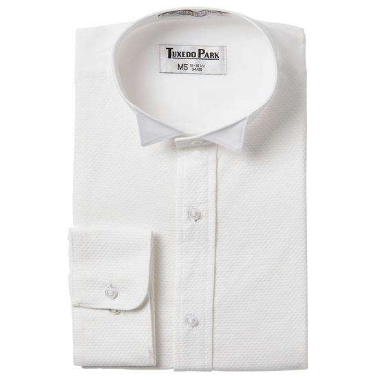 White Pique Wingtip Shirt