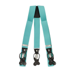 Turquoise Button And Clip Suspenders