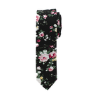 Black Floral Long Tie