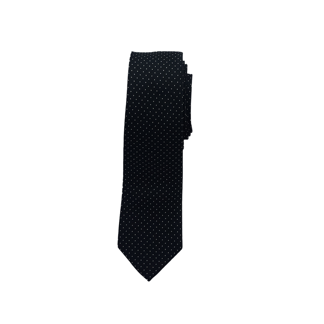 Black with White Dot Long Tie