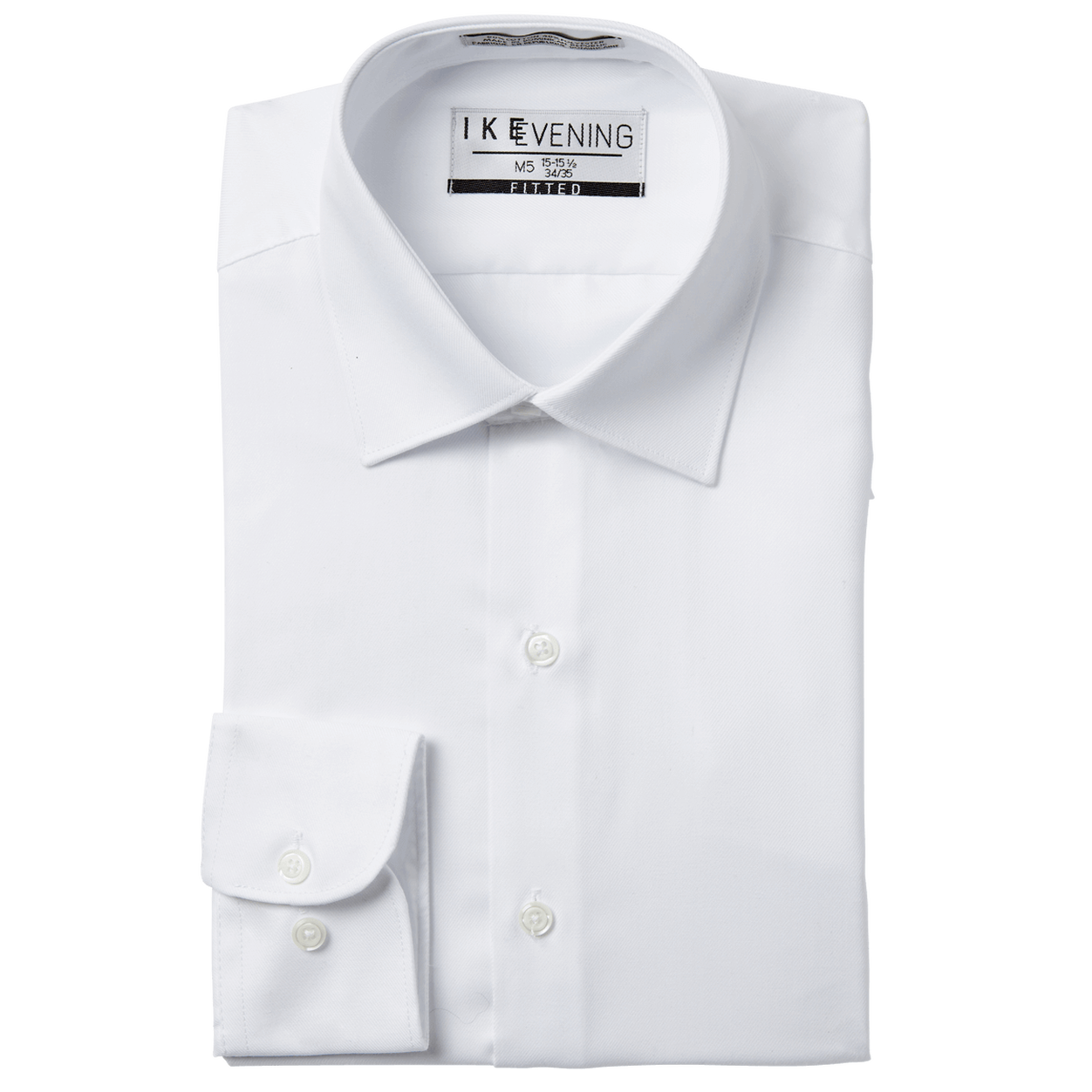 White Cotton Laydown Collar Shirt