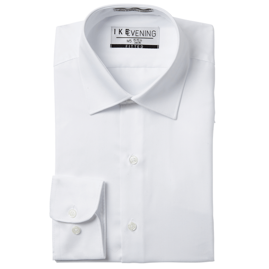 White Cotton Laydown Collar Shirt