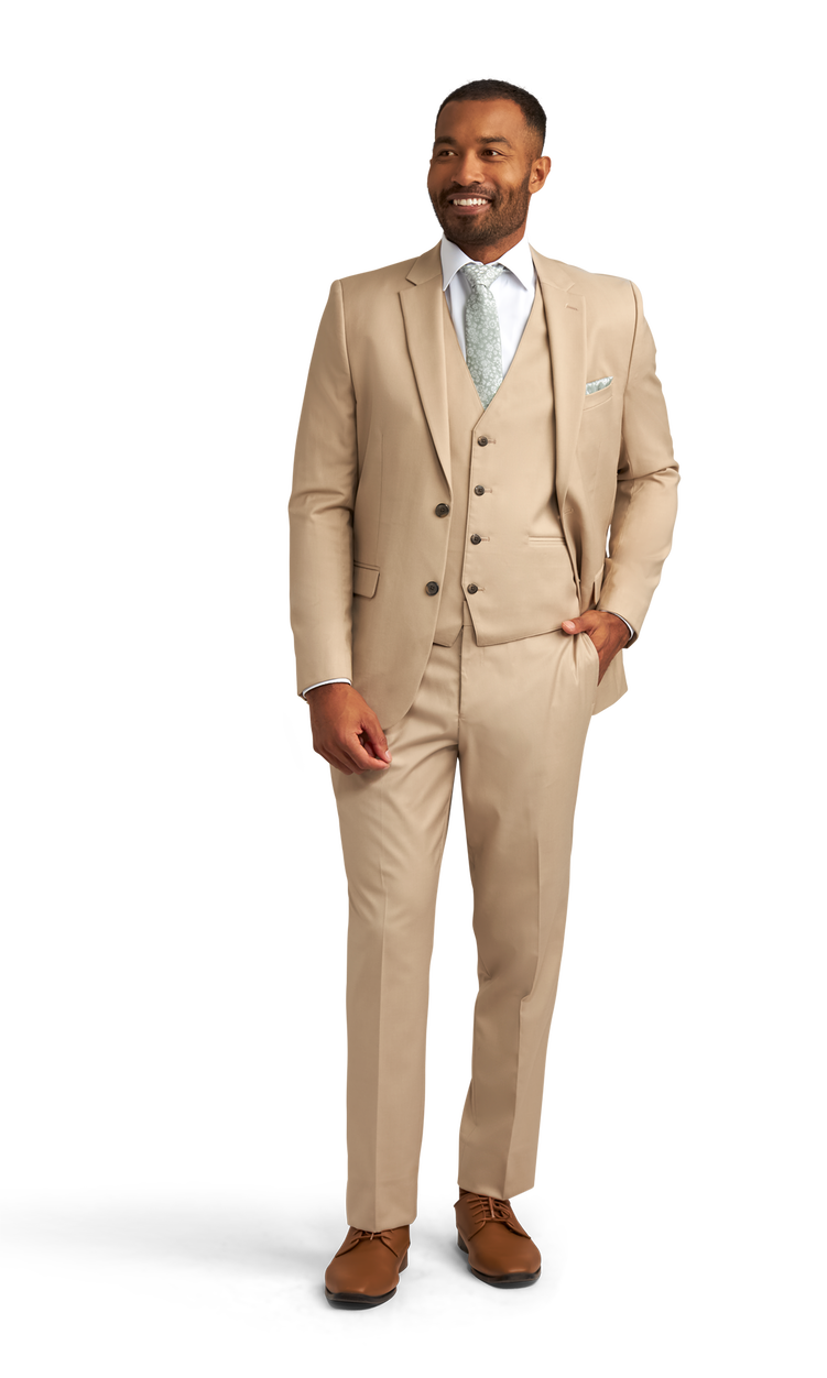 Khaki Stretch Suit Separates