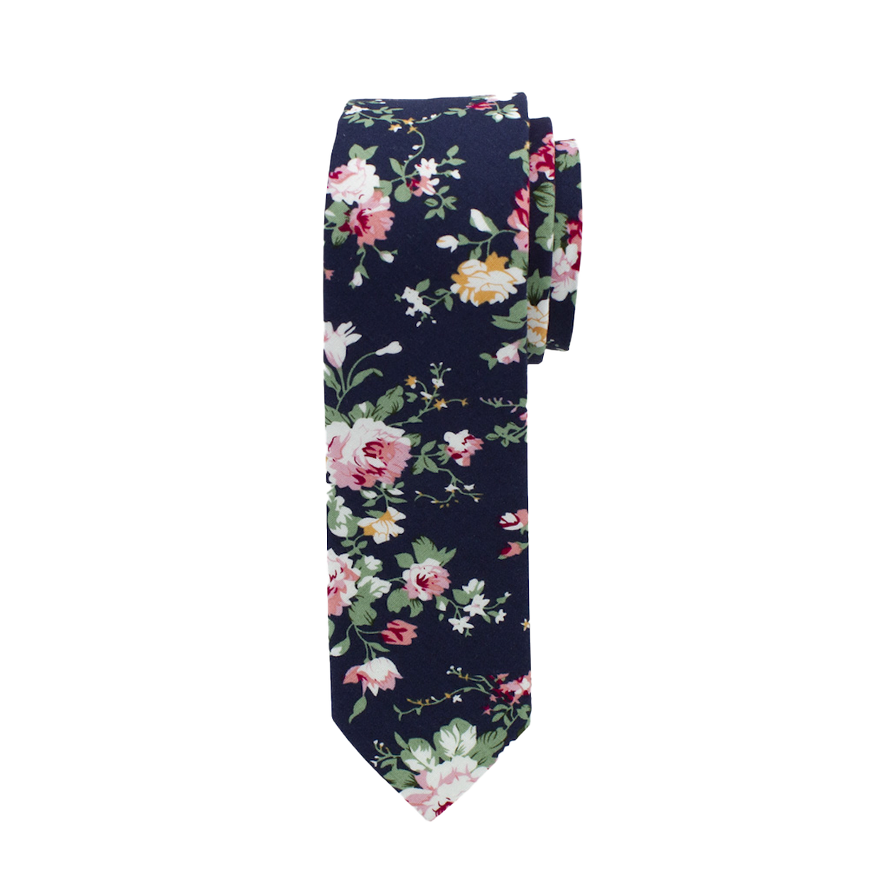 Navy Floral Long Tie