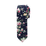 Navy Floral Long Tie