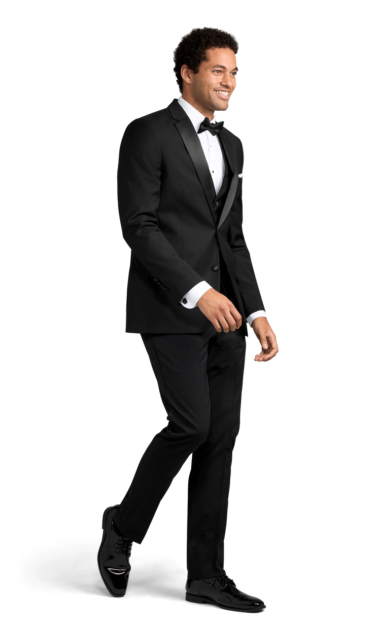 Black Stretch Notch Lapel Tuxedo Separates