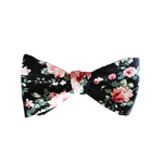 Black Floral Bow Tie