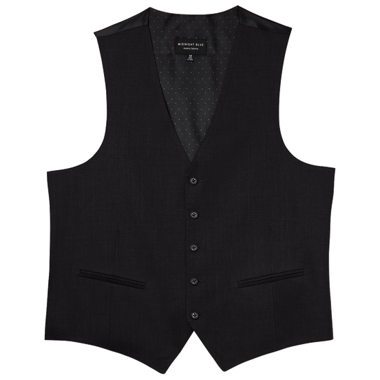 Black Performance Fabric Suit Vest