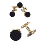 Black and Gold Studs and Cufflinks