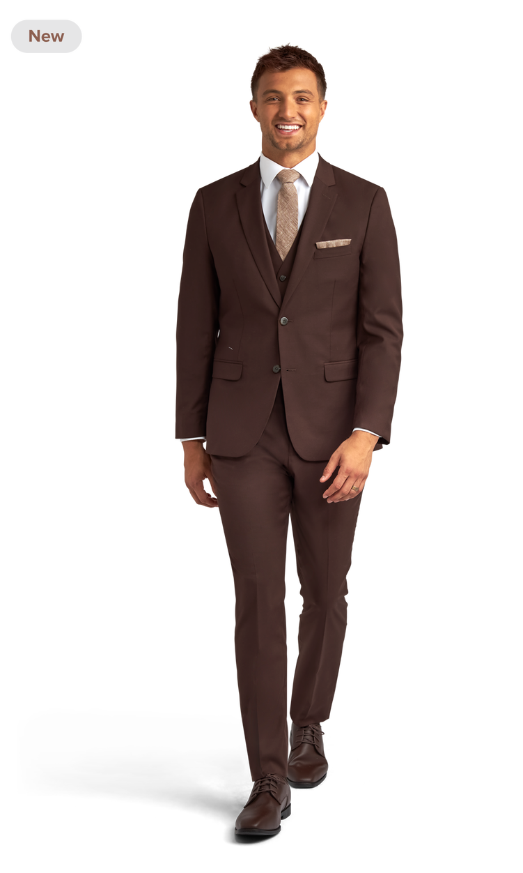 Dark Brown Stretch Suit Separates by Couture 1910