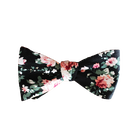 Black Floral Bow Tie