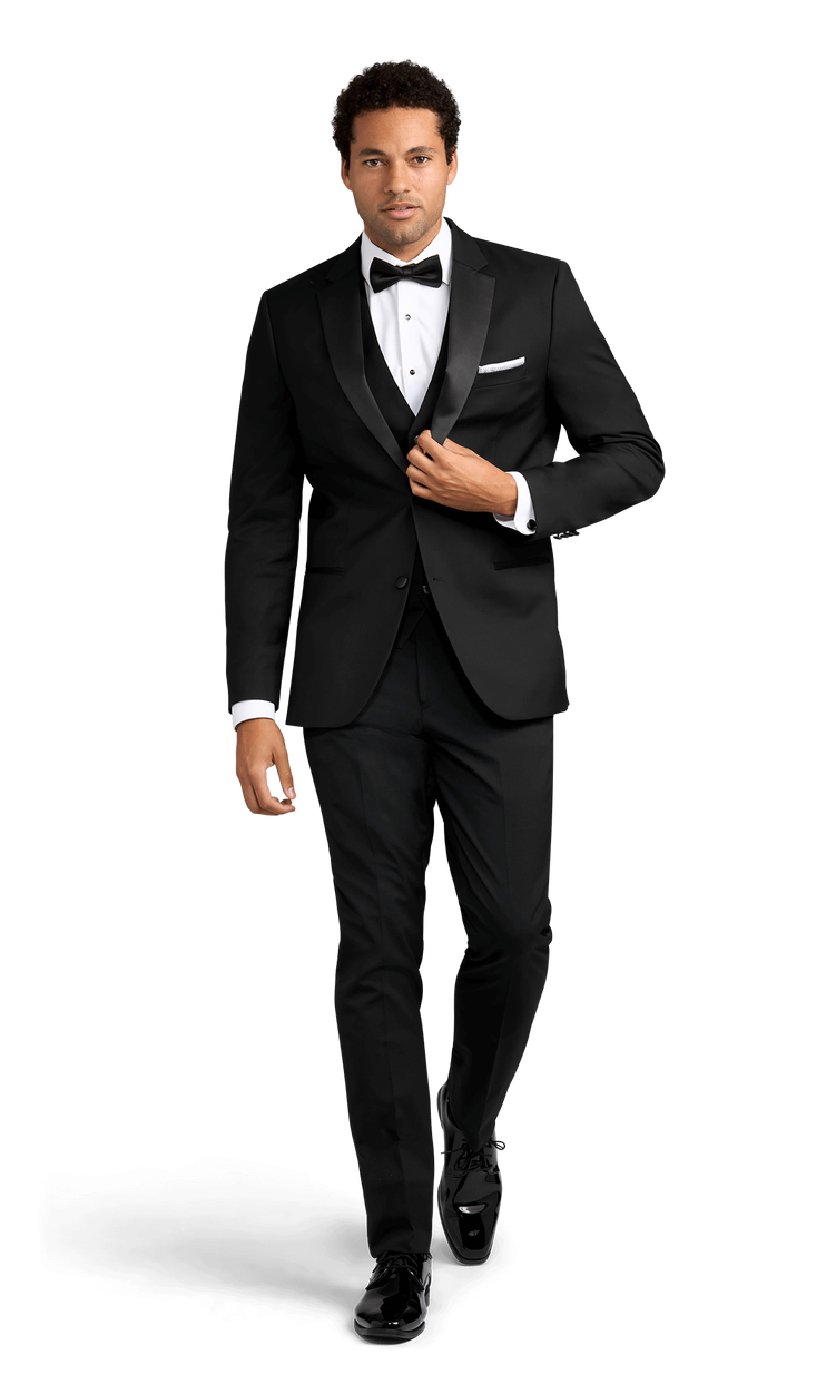 Black Stretch Notch Lapel Tuxedo Separates