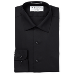Black Cotton Rich Laydown Collar Shirt