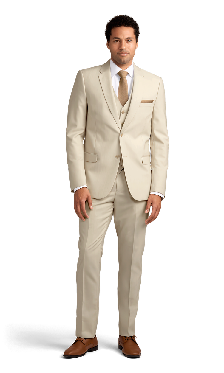 Michael Kors Tan Performance Suit Posing Forward