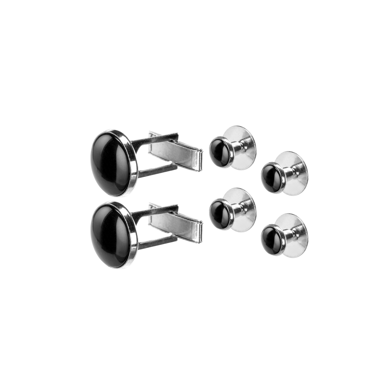 Black and Silver Studs & Cufflinks