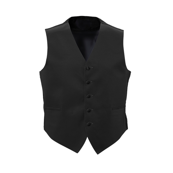 Black 5 Button Satin Vest