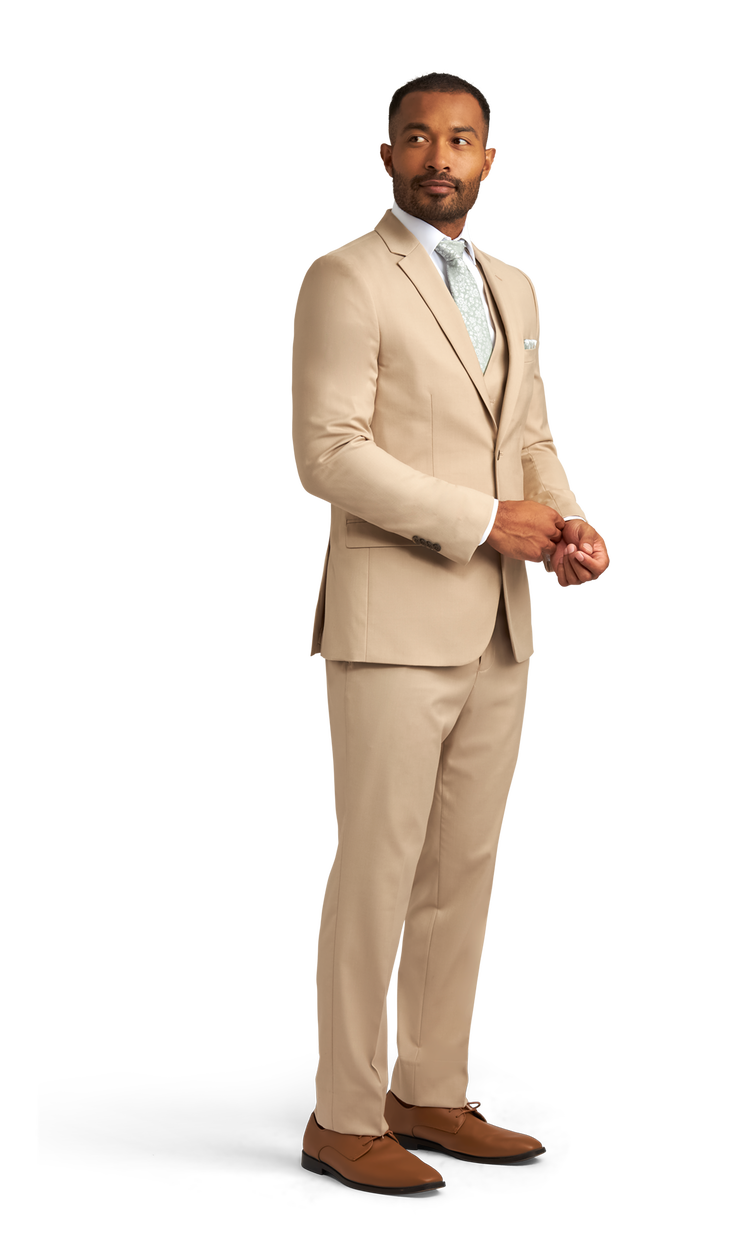Khaki Stretch Suit Separates