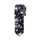 Navy Floral Long Tie