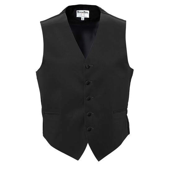 Black 5 Button Satin Vest