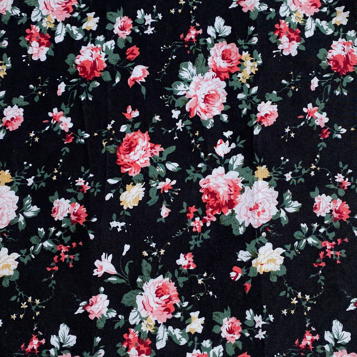 Black Floral Pocket Square