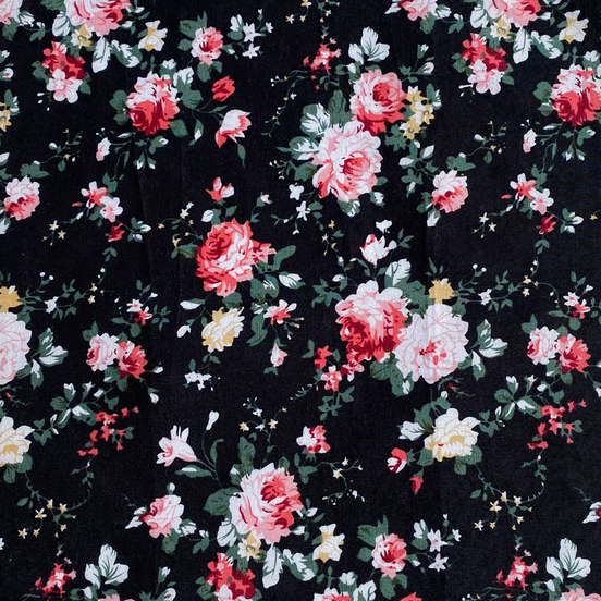 Black Floral Pocket Square