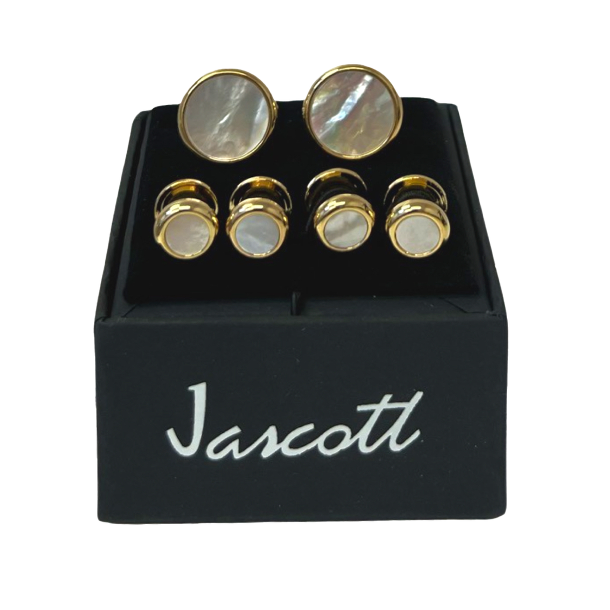 Gold with Pearl Studs & Cufflinks