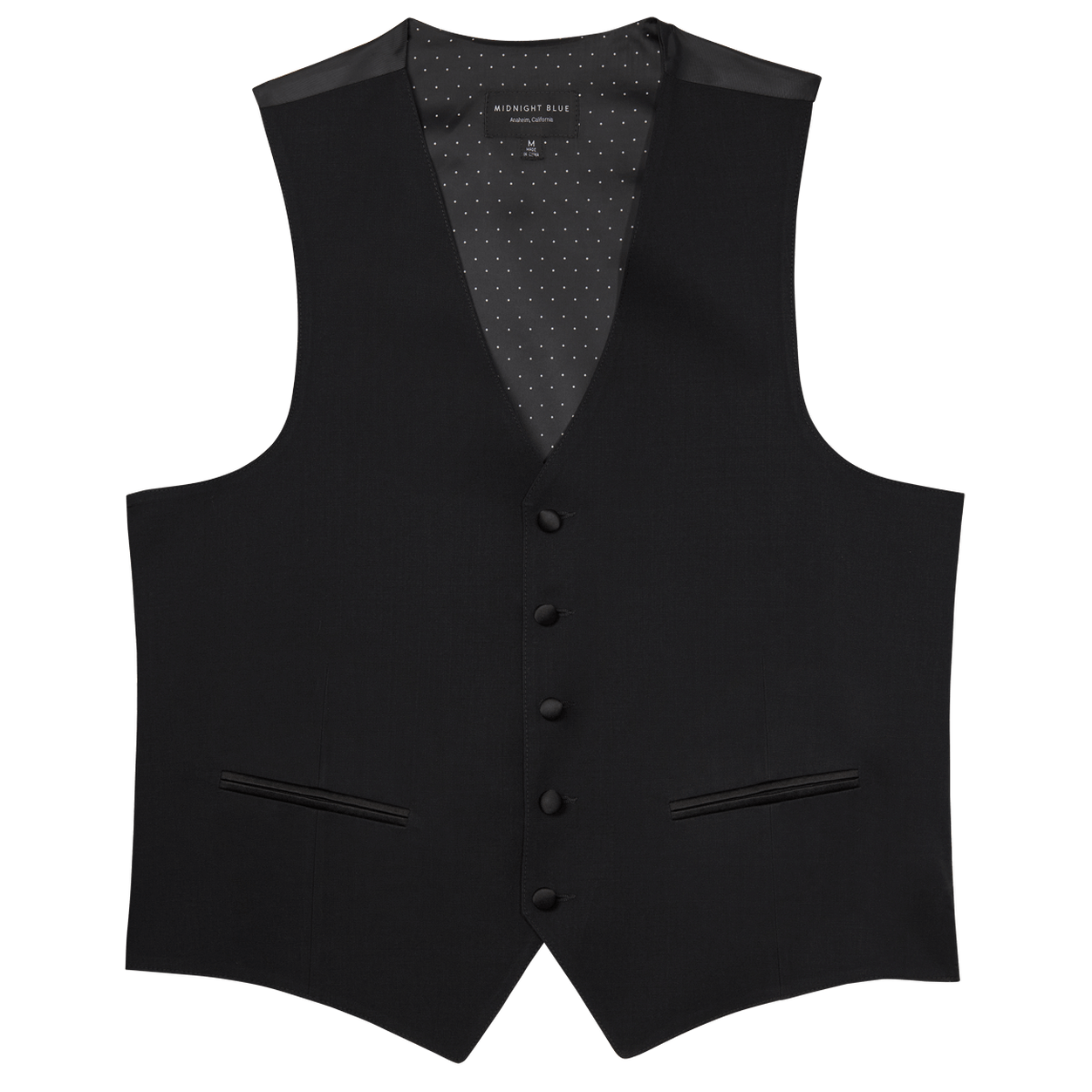 Black Performance Fabric Tuxedo Vest