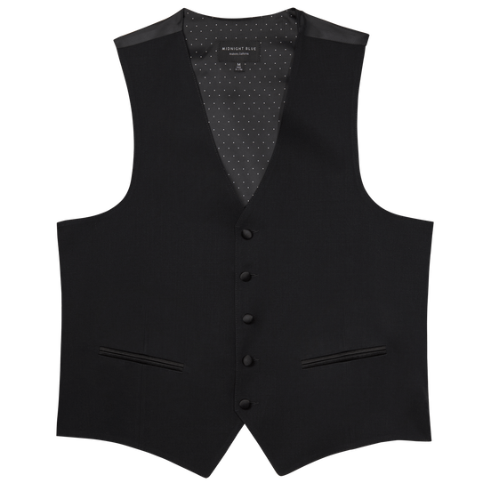 Black Performance Fabric Tuxedo Vest