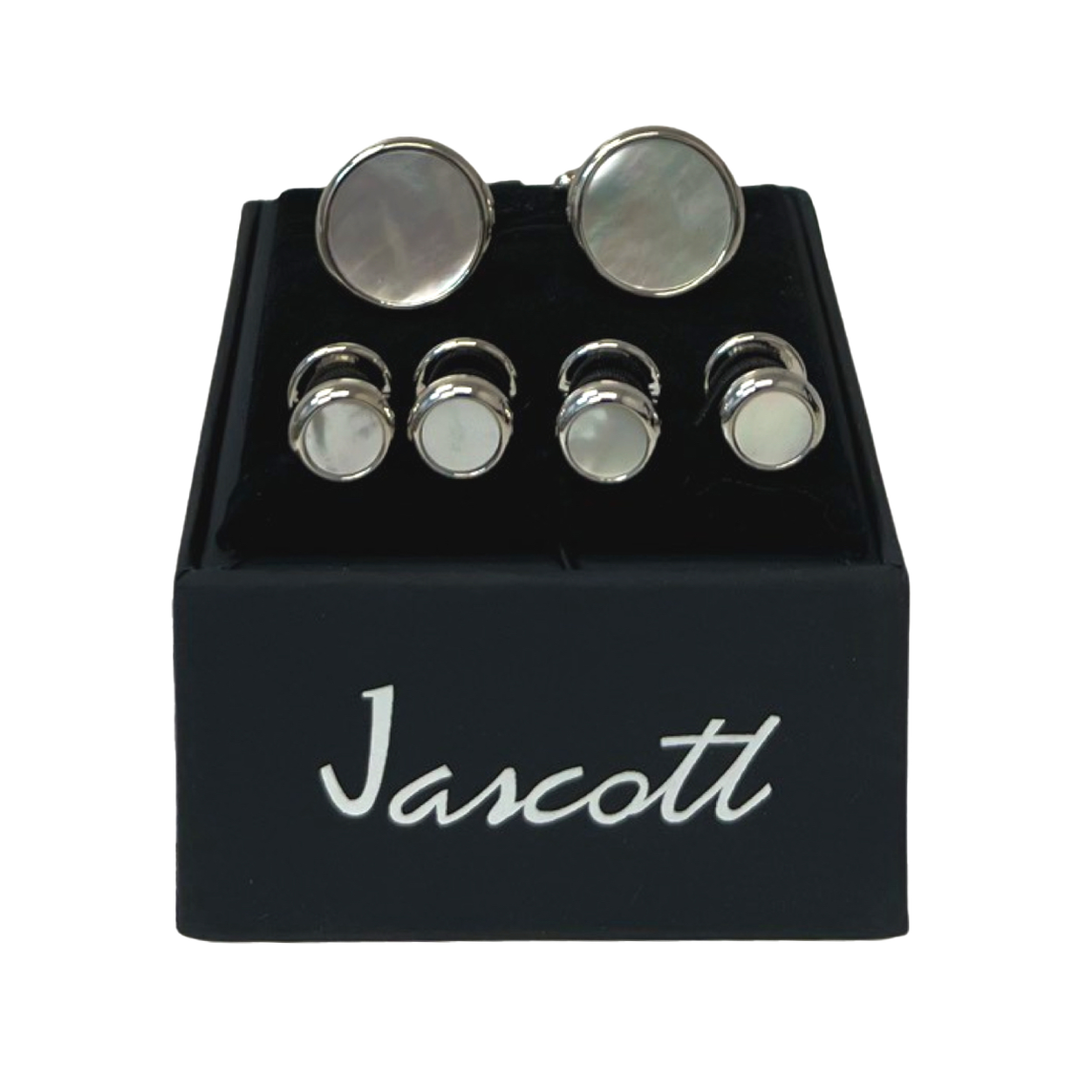 Silver with Pearl Studs and Cufflinks