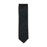 Black Tonal Floral Long Tie