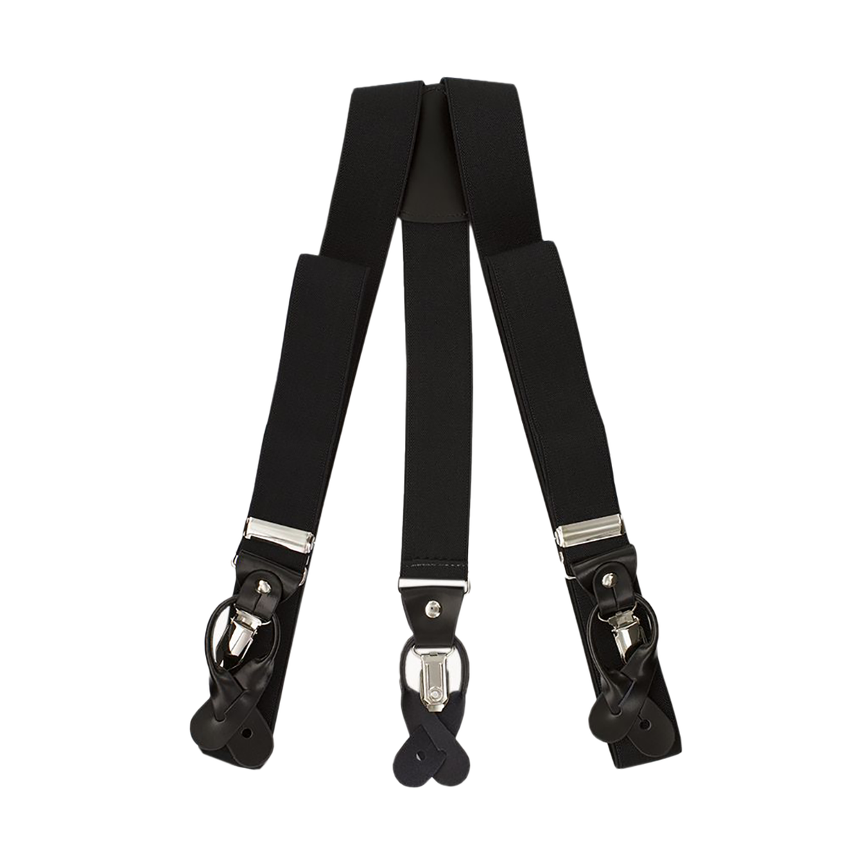 Black Button And Clip Suspenders
