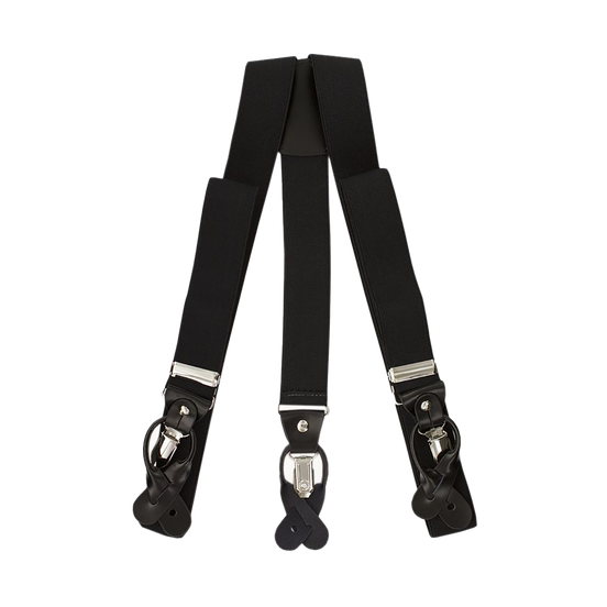Black Button And Clip Suspenders