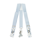 Light Blue Button And Clip Suspenders