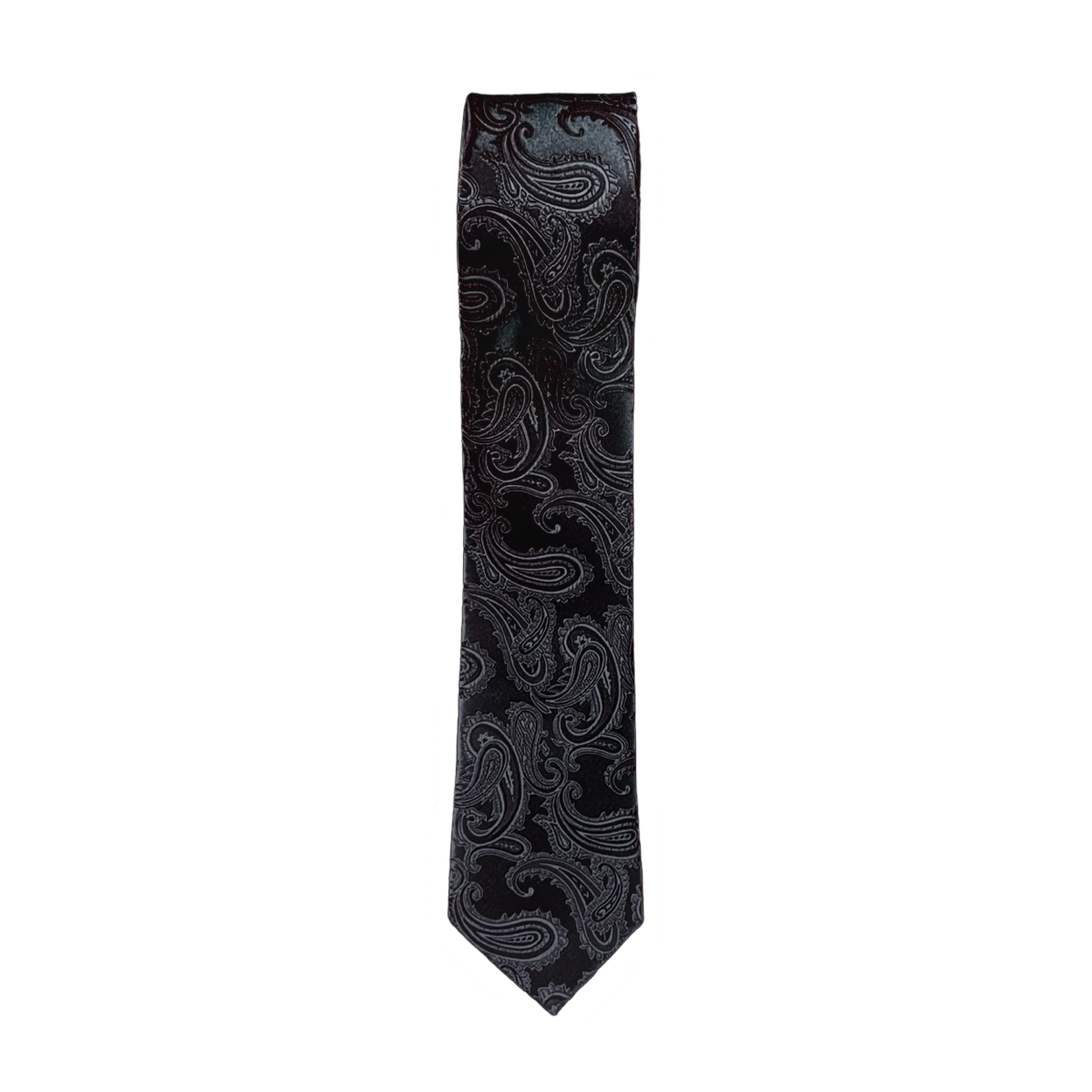 Black Paisley Long Tie