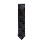 Black Paisley Long Tie