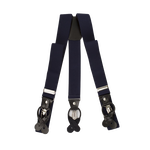 Navy Button And Clip Suspenders